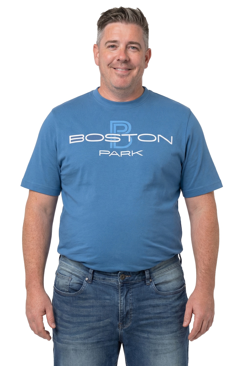 Stora storlekar T-shirt, Her, blå, storlek: 52/54, Bomull, Boston Park