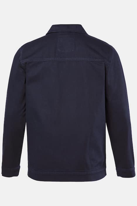 Men+ Jeansjacka, denim, dragkedja, 2 fickor, upp till stl 8XL