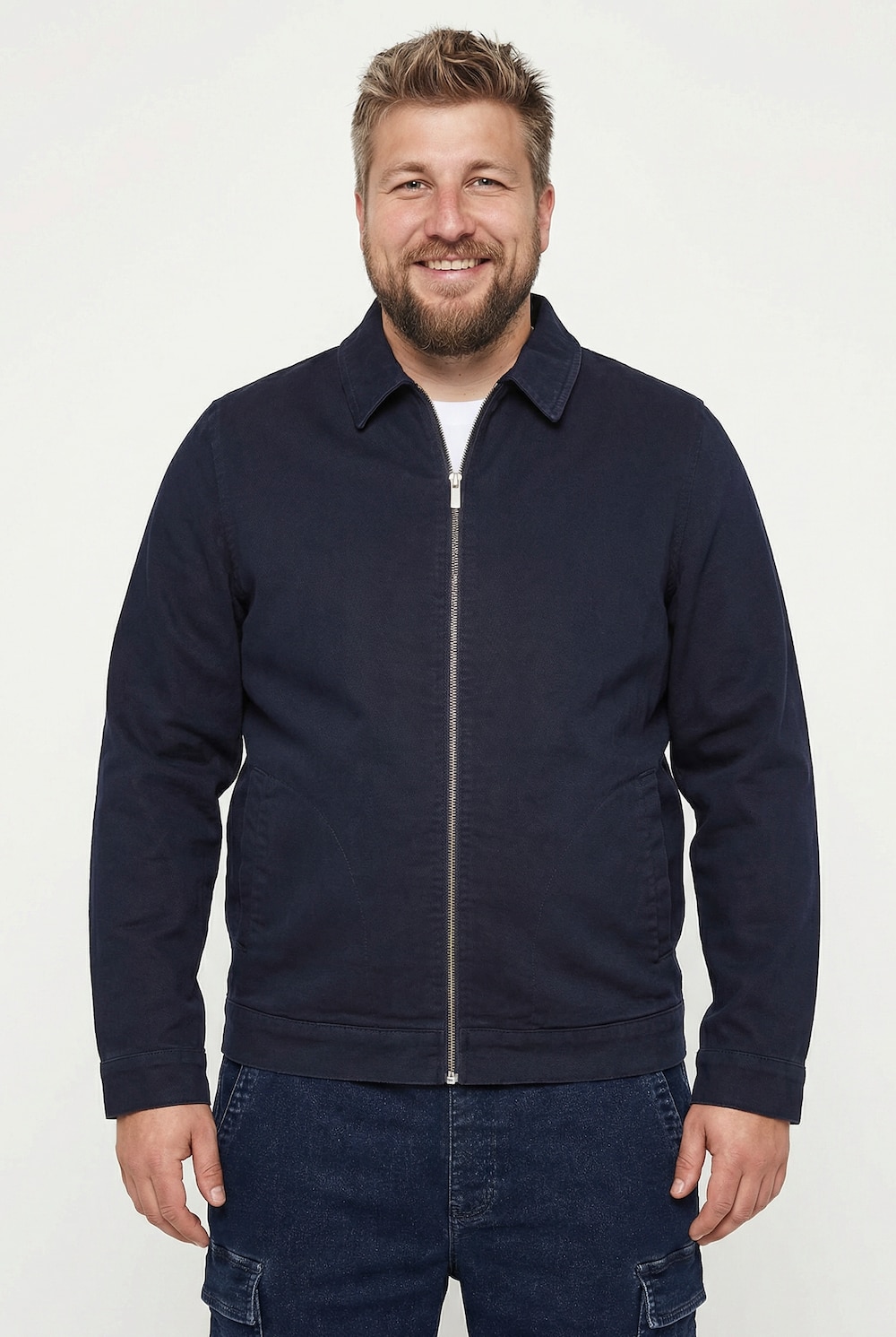 Men+ Jeansjacke, Denim, Zipper, 2 Taschen, bis 8 XL