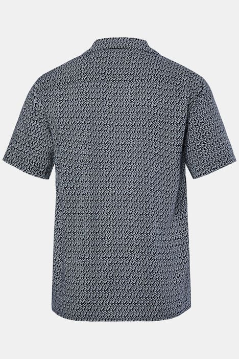 Men+ overhemd, korte mouwen, minimalistisch patroon, Cubaanse kraag, Cubaanse fit, tot 8XL