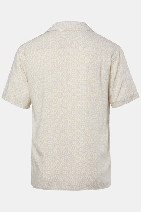 Men+ overhemd, korte mouwen, minimalistisch patroon, Cubaanse kraag, Cubaanse fit, tot 8XL