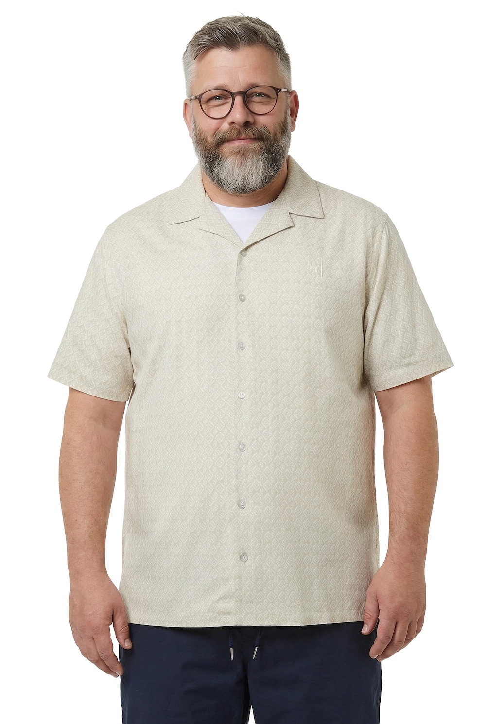 Stora storlekar Skjorta, Her, beige, storlek: 7XL, Viskos, Men Plus