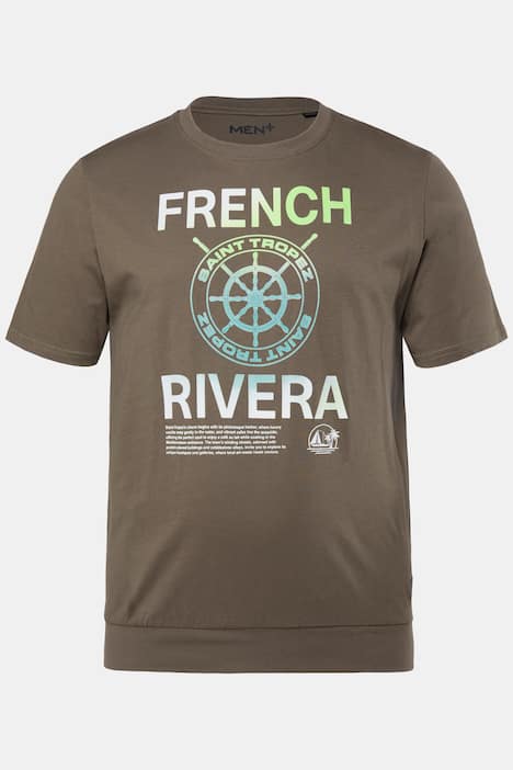 Men+ T-Shirt, Bauchfit, Brustprint, Halbarm, bis 8 XL