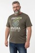 Men+ T-Shirt, Bauchfit, Brustprint, Halbarm, bis 8 XL