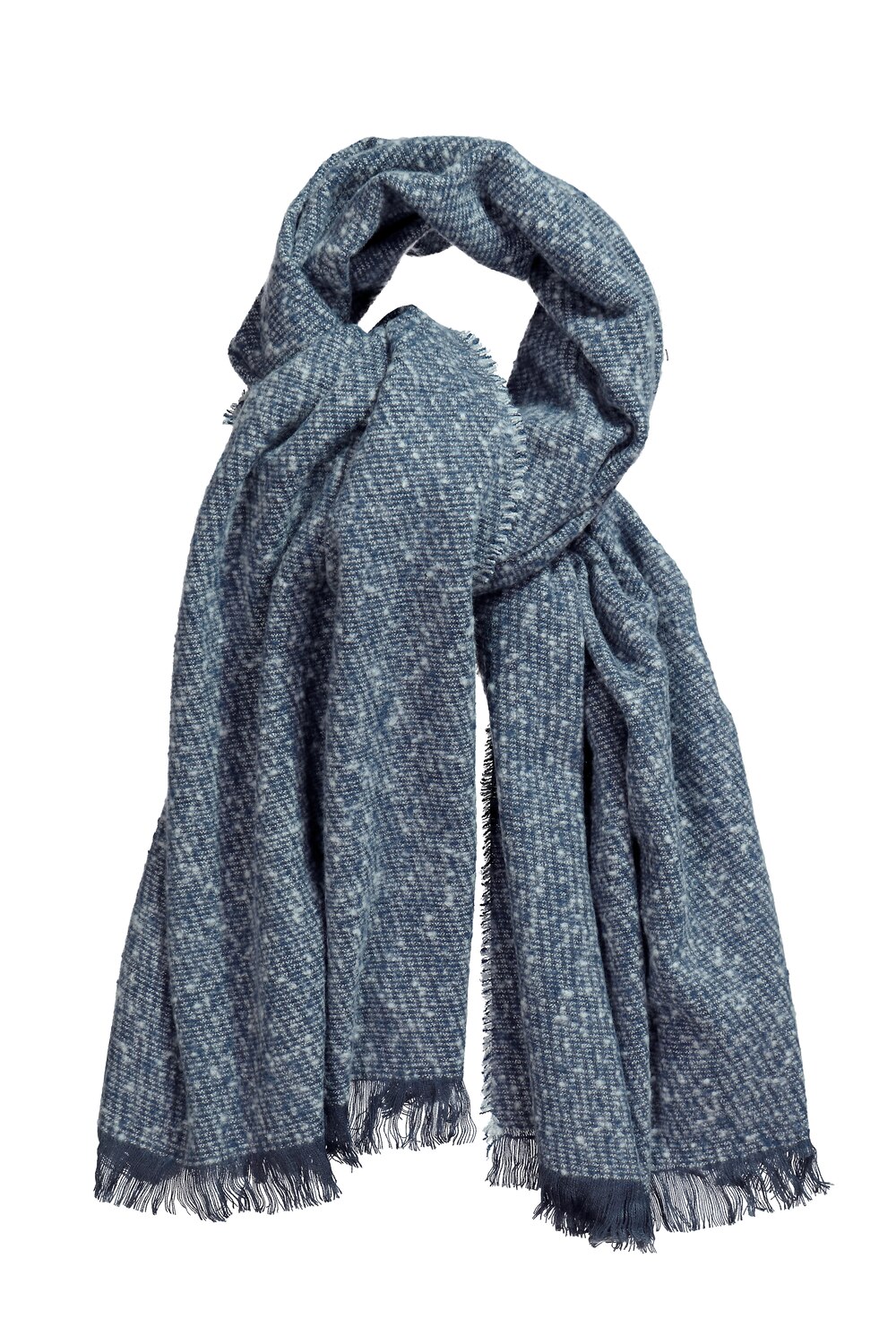 Stora storlekar Stickad halsduk, Dam, blå, storlek: One Size, Polyester, Ulla Popken