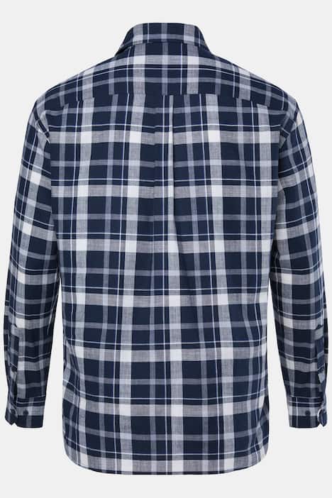 Men+ Leinenoptik-Karohemd, Langarm, Kentkragen, Comfort Fit, bis 8 XL