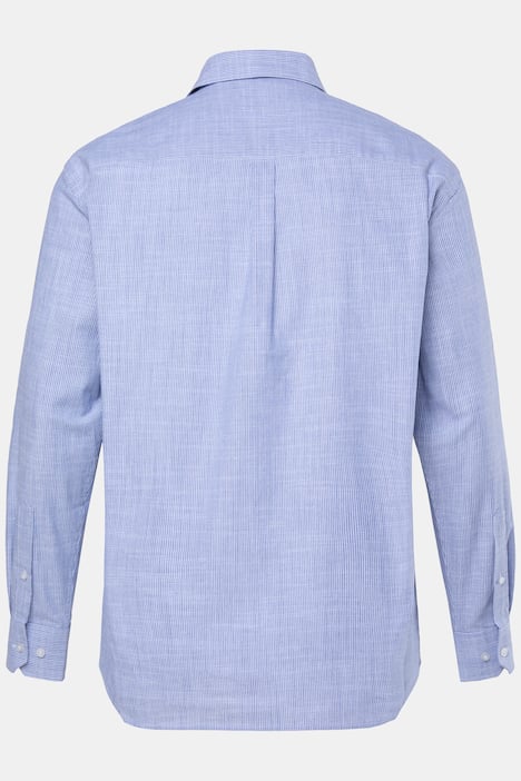 Koszula w paski z imitacji lnu Men+, długi rękaw, kołnierzyk kent, komfortowy krój, do 8XL