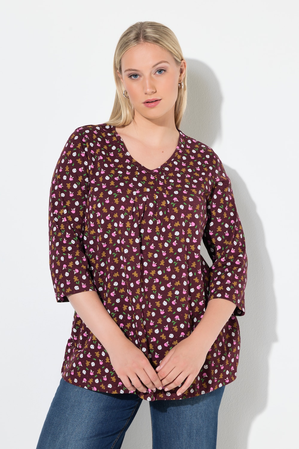 Thumbnail - Große Größen Shirt, Damen, lila, Größe: 54/56, Baumwolle, Ulla Popken