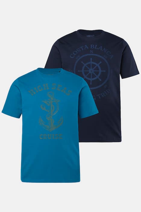 Men+ T-Shirts, Doppelpack, Brustprint, Halbarm, bis 8 XL