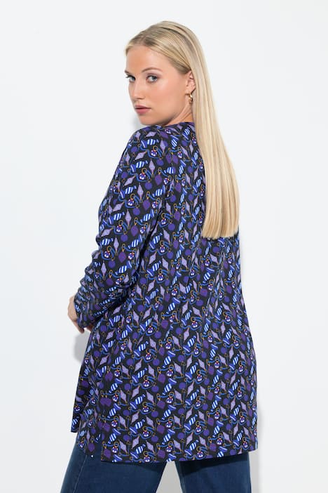 Shirt, A-lijn, kerstboomversiering, V-hals, lange mouwen