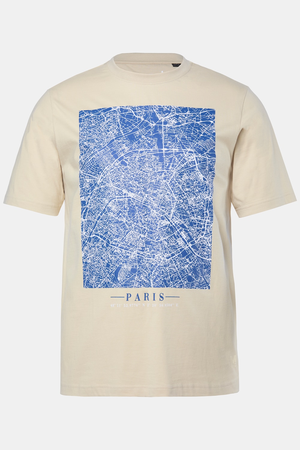 Men+ T-shirt, print på brystet, korte ærmer, rund hals, op til str. 8XL