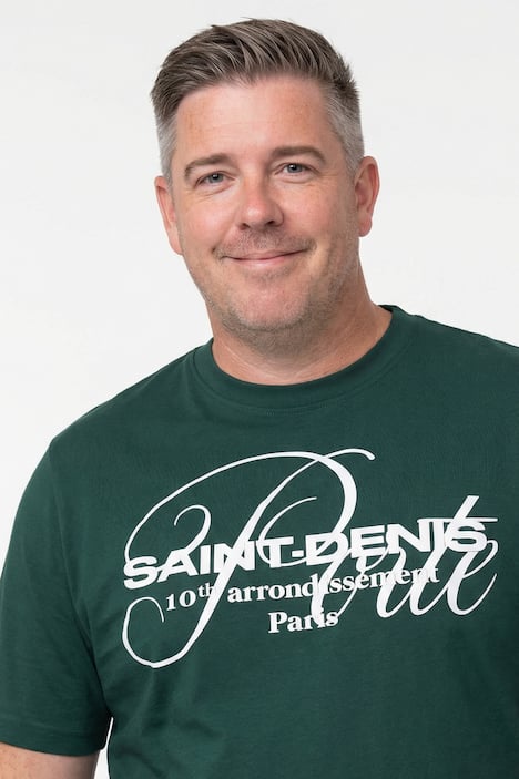 Men+ T-Shirt, Brustprint, Halbarm, Rundhals, bis 8 XL