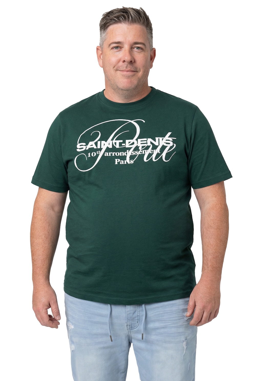 Stora storlekar T-shirt, Her, turkos, storlek: 4XL, Bomull, Men Plus
