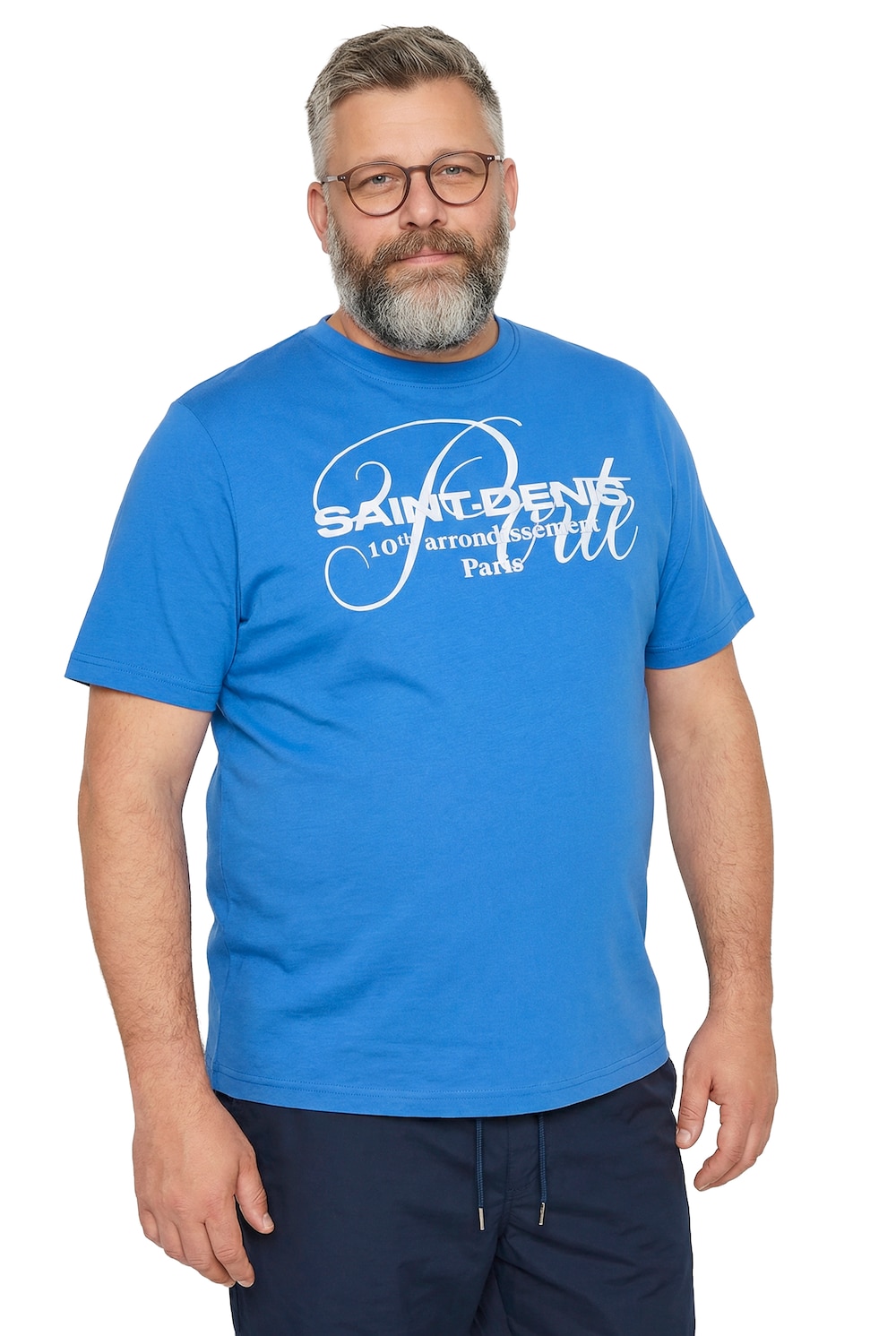 Stora storlekar T-shirt, Her, blå, storlek: 4XL, Bomull, Men Plus