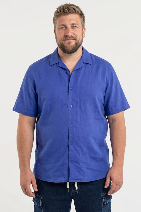 Men+ Leinenoptik-Hemd, Halbarm, Cubakragen, Cuba Fit, bis 8 XL