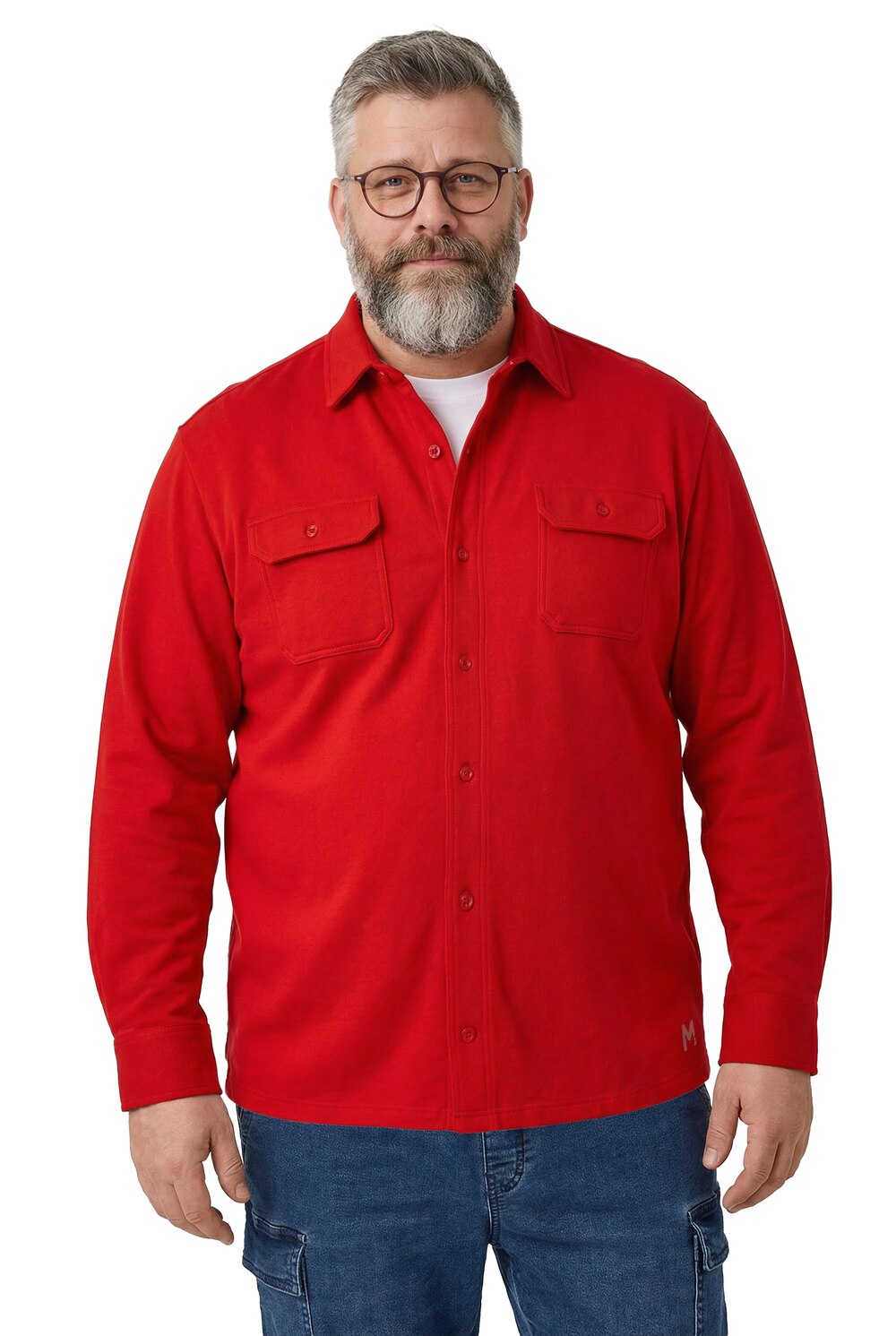 Stora storlekar Skjorta i mjukiskvalitet, Her, röd, storlek: 3XL, Bomull, Men Plus