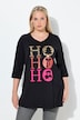 Longshirt, Ho Ho Ho, A-lijn, V-hals, lange mouwen