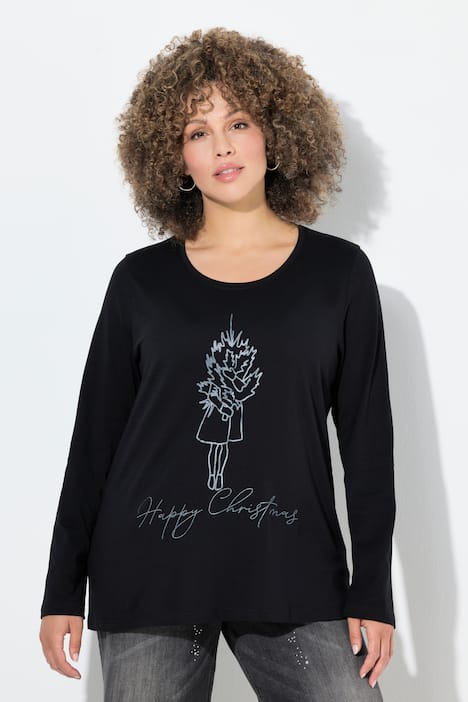 Shirt, kerstmotief, Classic, ronde hals, lange mouwen