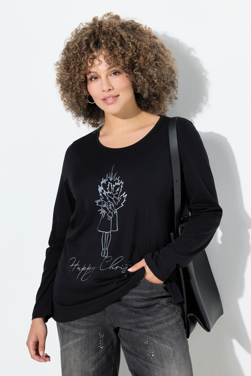 Shirt, kerstmotief, Classic, ronde hals, lange mouwen
