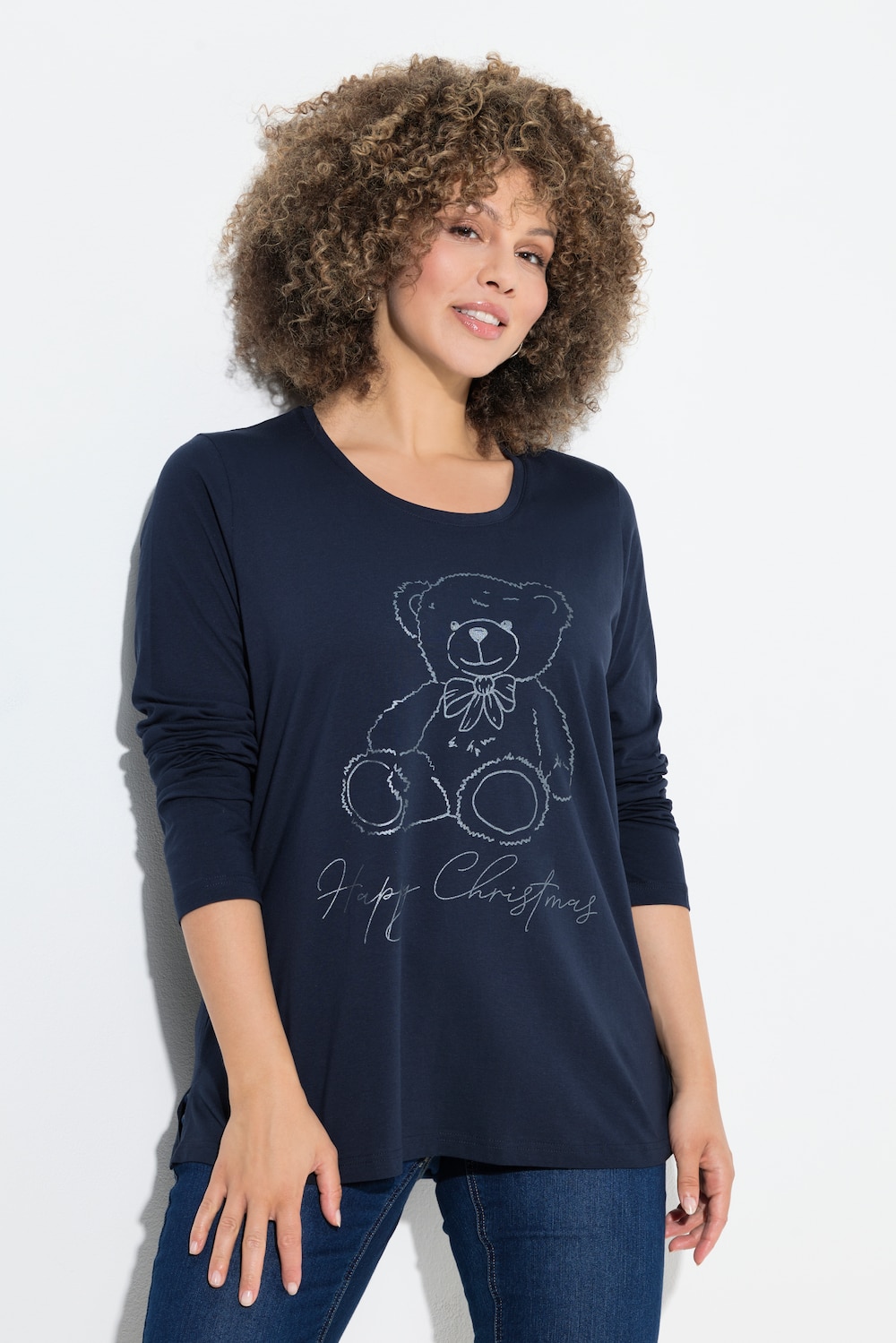 Shirt, kerstmotief, Classic, ronde hals, lange mouwen
