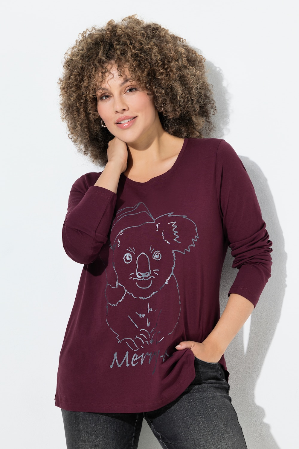 Shirt, kerstmotief, Classic, ronde hals, lange mouwen