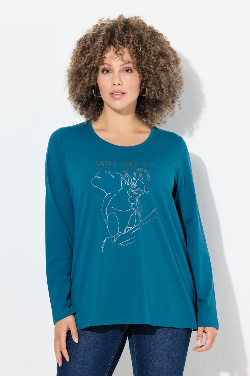 Große Größen Shirt, Damen, blau, Größe: 46/48, Baumwolle, Ulla Popken