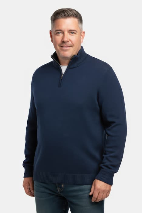 Men+ Troyer, Pullover, Stehkragen mit Zipper, bis 8 XL