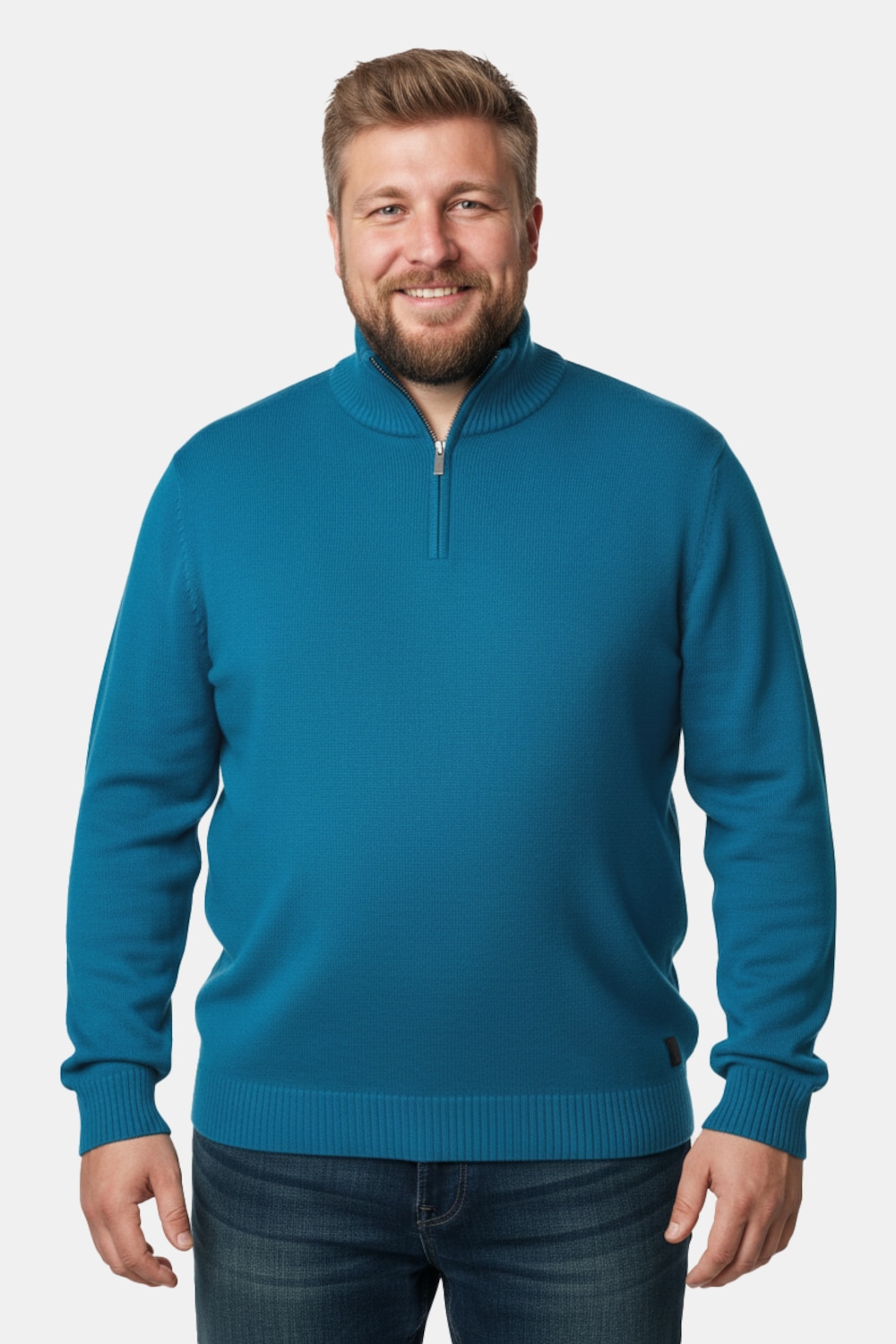 Men+ Troyer, Pullover, Stehkragen mit Zipper, bis 8 XL