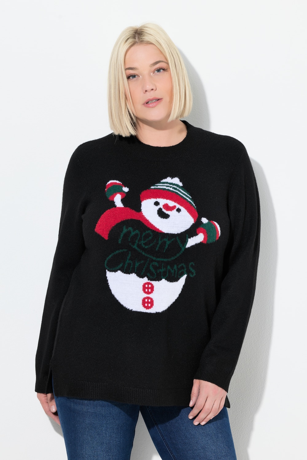 Große Größen Pullover, Damen, schwarz, Größe: 62/64, Synthetische Fasern/Polyester, Ulla Popken