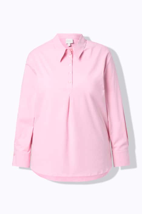 Bluse, Oversized, Hemdkragen, Langarm, Biobaumwolle