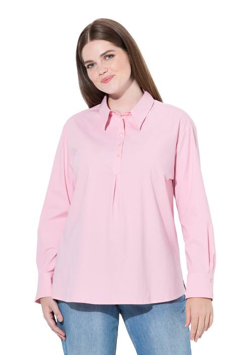 Halenka, oversized, košilový límec, dlouhý rukáv, biobavlna