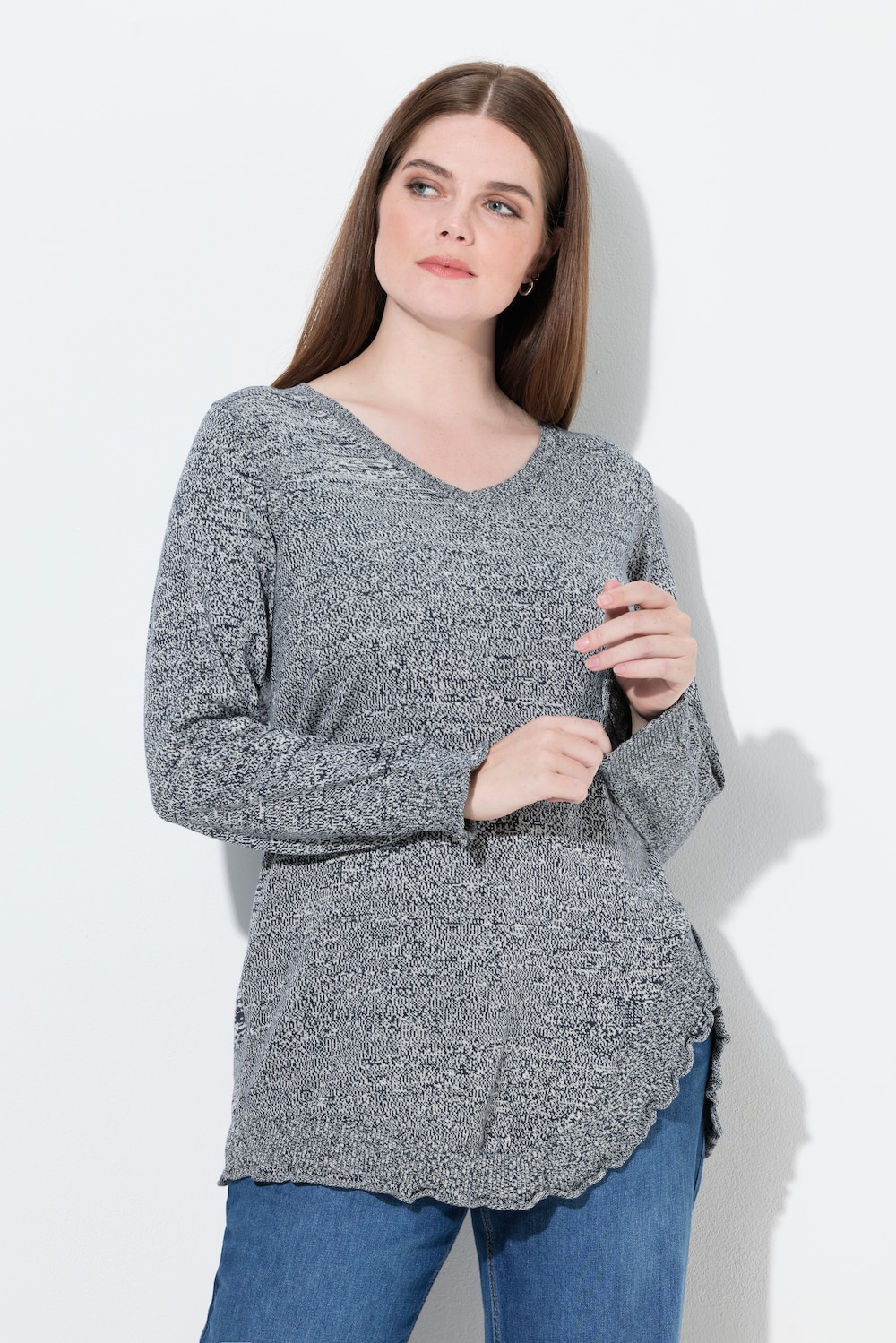 Große Größen Pullover, Damen, blau, Größe: 42/44, Baumwolle, Ulla Popken