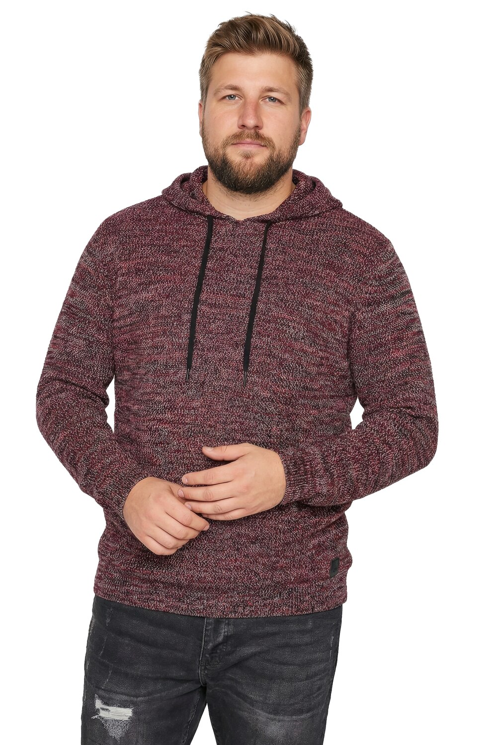 Stora storlekar Tröja med huva, Her, svart, storlek: 6XL, Syntetfibrer/Polyester, Men Plus