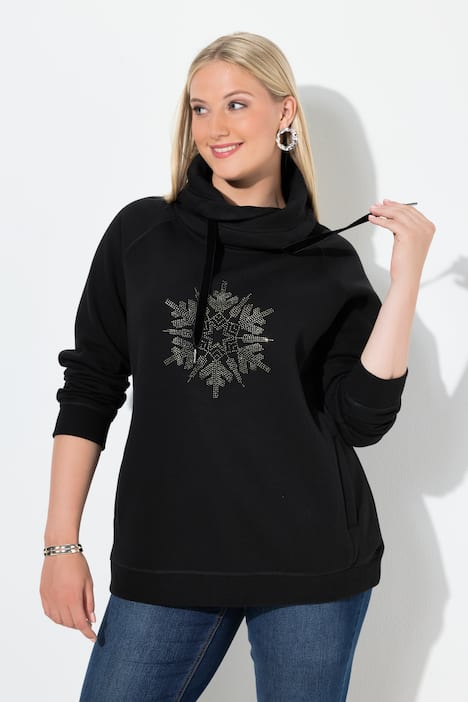 Sweatshirt, Schneeflocke, Stehkragen, Langarm