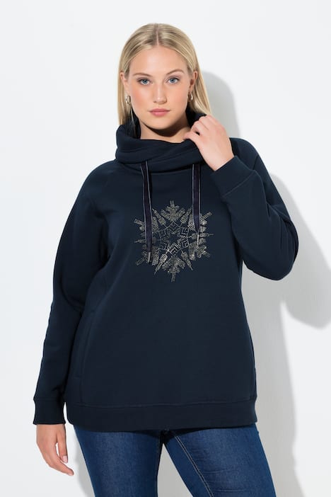 Sweatshirt, Schneeflocke, Stehkragen, Langarm