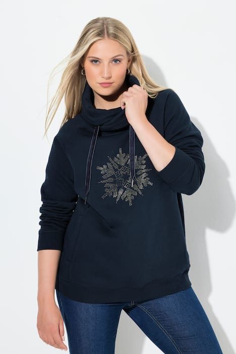 Sweatshirt, Schneeflocke, Stehkragen, Langarm