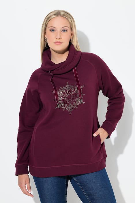 Sweatshirt, Schneeflocke, Stehkragen, Langarm