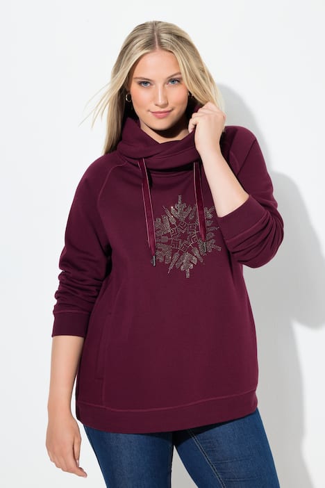 Sweatshirt, Schneeflocke, Stehkragen, Langarm
