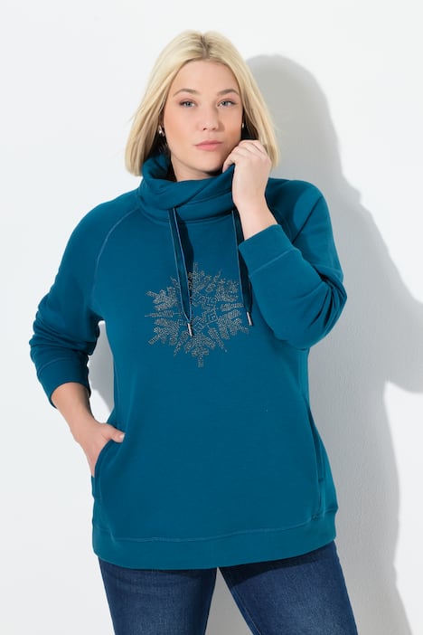 Sweatshirt, Schneeflocke, Stehkragen, Langarm