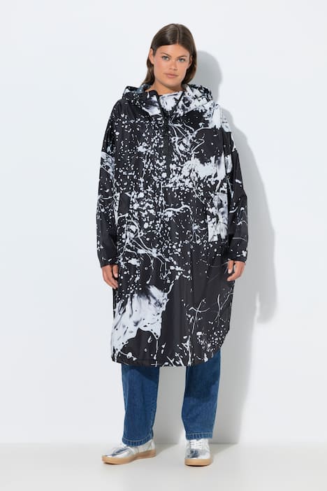 Funktions-Regencape, Unisex, Print, Kapuze