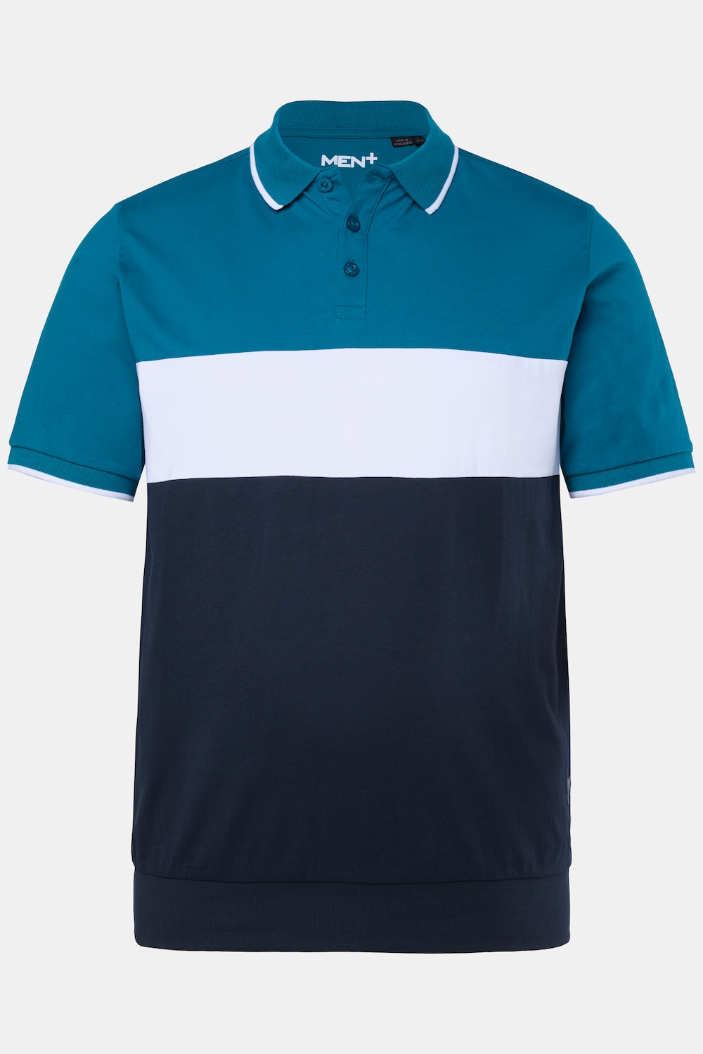 Men+ poloshirt, Buik-Fit, colorblocking, korte mouwen, tot 8XL