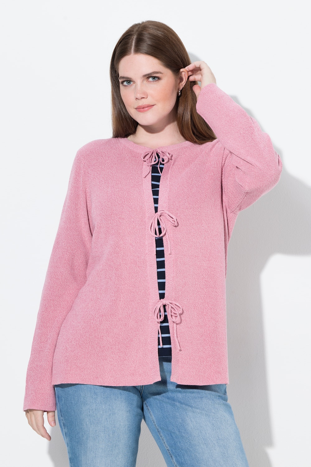 Große Größen Strickjacke, Damen, rosa, Größe: 50/52, Baumwolle, Ulla Popken