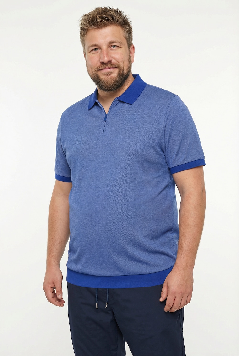 Poloshirt, Bauchfit, Pikee, Zipper, Halbarm, bis 8 XL