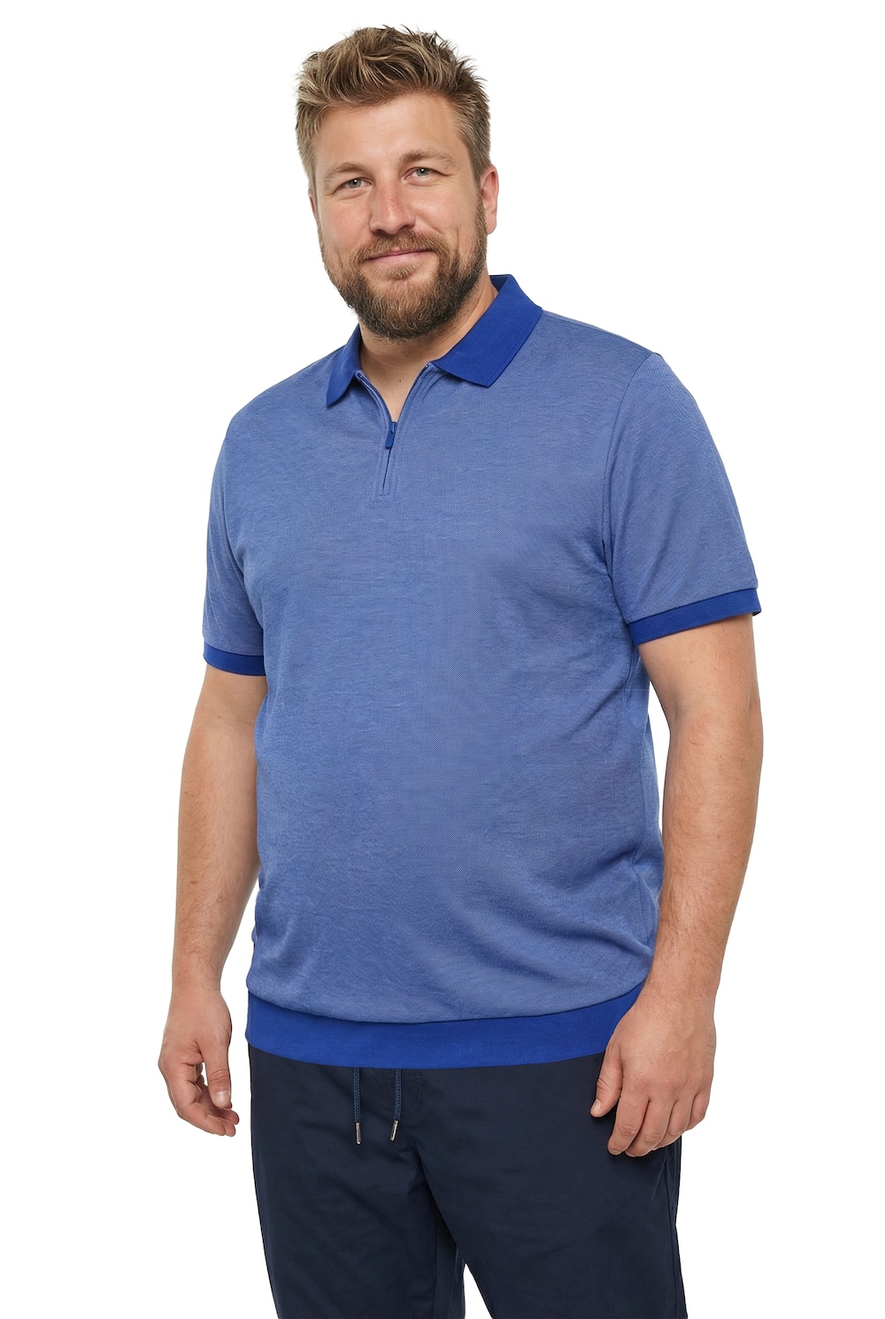 Stora storlekar Pikétröja, Her, blå, storlek: 7XL, Bomull/Polyester, Men Plus