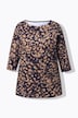 Shirt, siersteentjes, A-lijn, ronde hals, 3/4-mouwen, pima-katoen