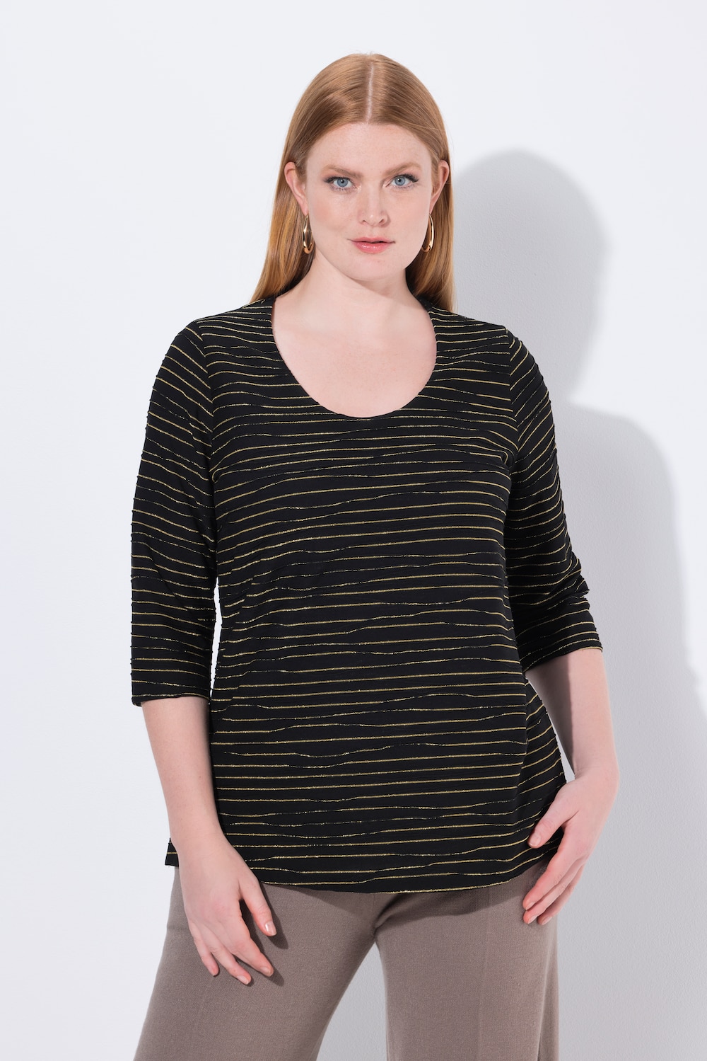 Große Größen Shirt, Damen, schwarz, Größe: 46/48, Viskose, Ulla Popken