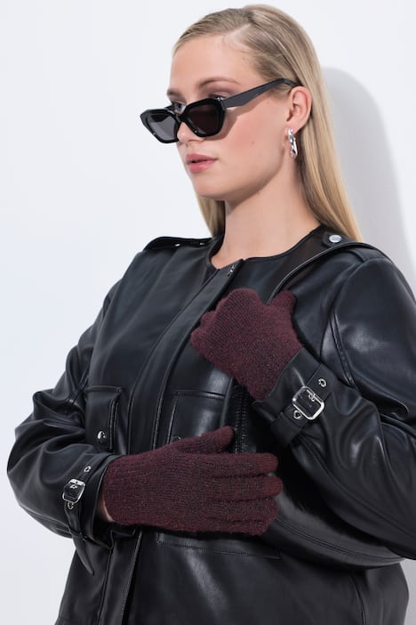 Handschuhe, weicher Strick, Rippbündchen