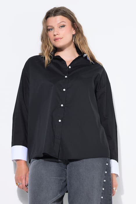 Hemd, oversized, Schmuckdetails