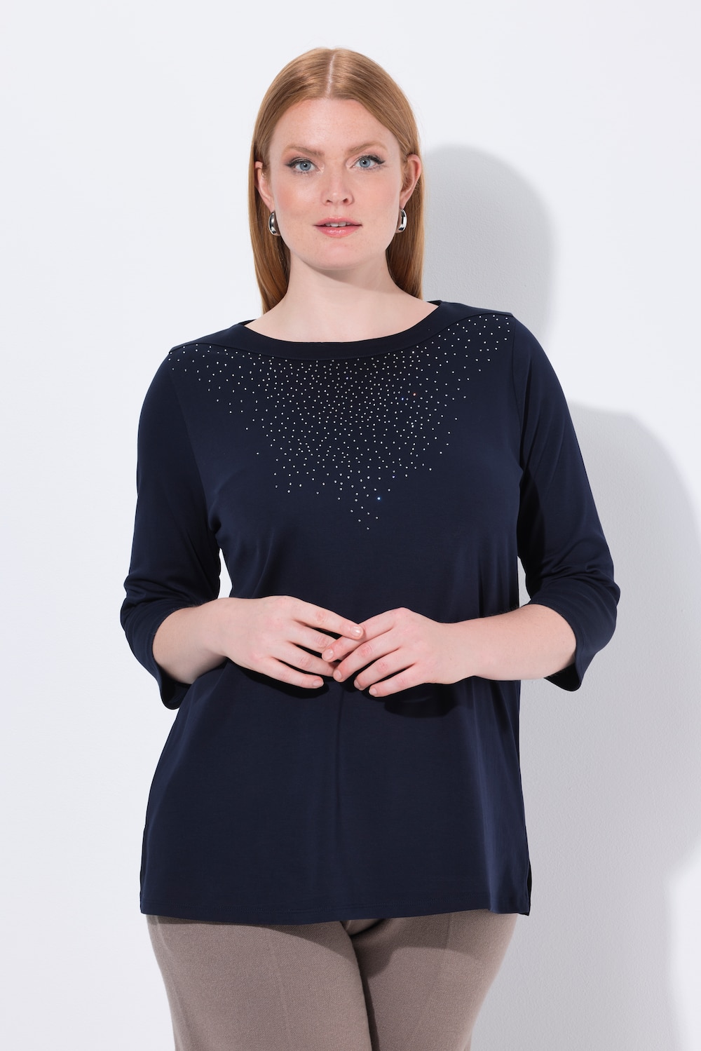 Thumbnail - Große Größen Shirt, Damen, blau, Größe: 50/52, Baumwolle, Ulla Popken