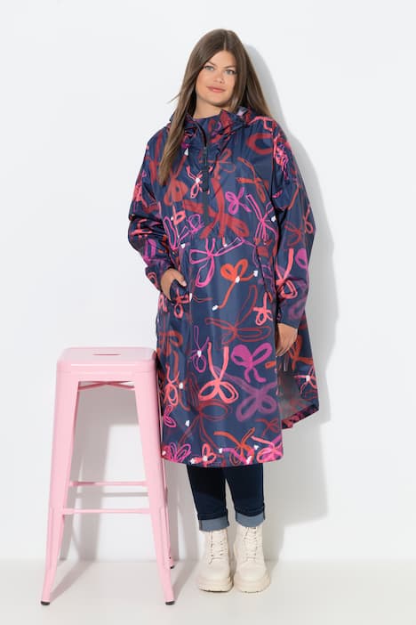 Funktions-Regencape, Unisex, Print, Kapuze